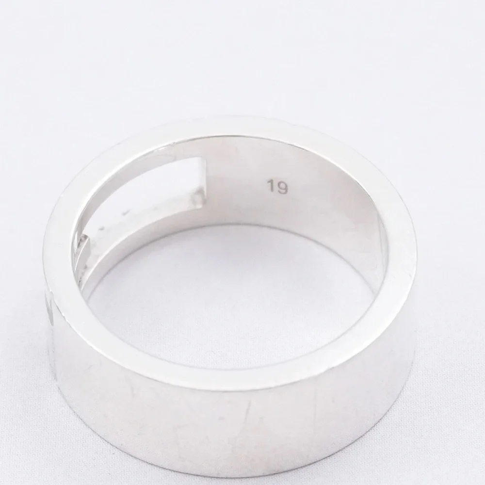 Authentic Gucci Classic G Logo Monogram 925 Sterling Silver Band Ring Size 9.5 - Picture 10 of 11